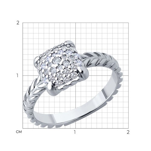 Кольцо из серебра с фианитами из серебро — вид 6