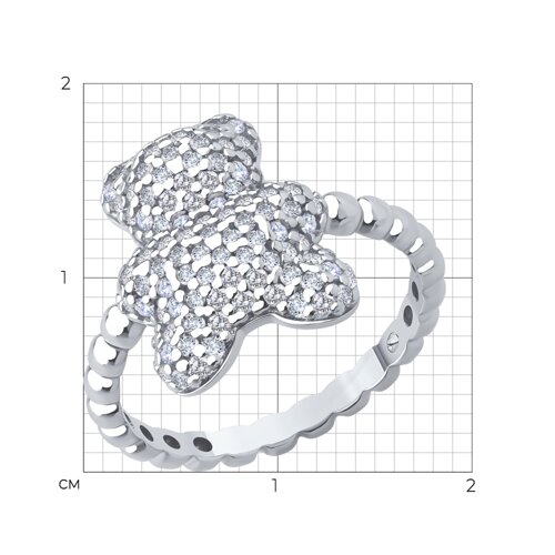 Кольцо из серебра с фианитами из серебро — вид 6