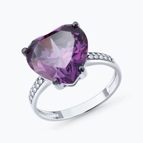 Кольцо из серебра с фианитами - видео на модели