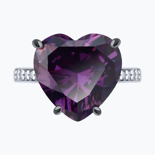 Кольцо из серебра с фианитами из серебро — вид 2