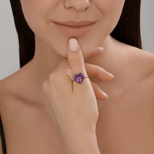 Кольцо из серебра с фианитами из серебро — вид 3