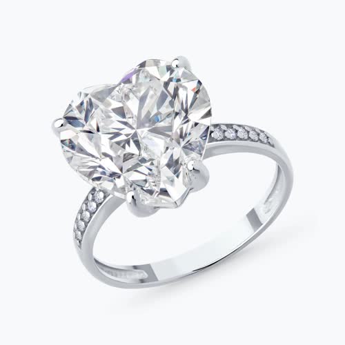 Кольцо из серебра с фианитами - видео на модели