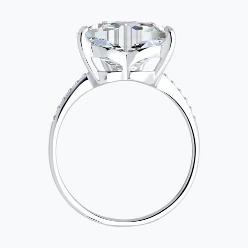 Кольцо из серебра с фианитами из серебро — вид 3