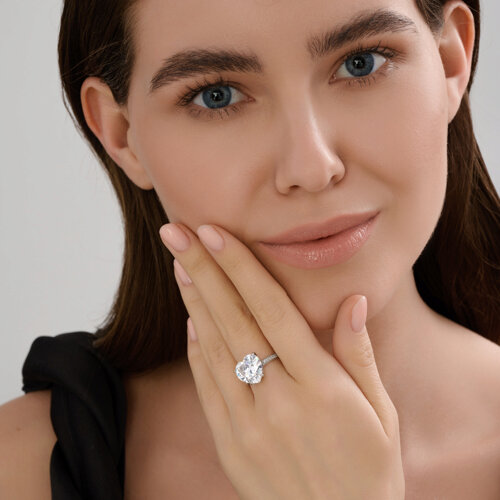 Кольцо из серебра с фианитами из серебро — вид 5