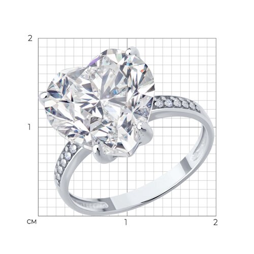 Кольцо из серебра с фианитами из серебро — вид 7