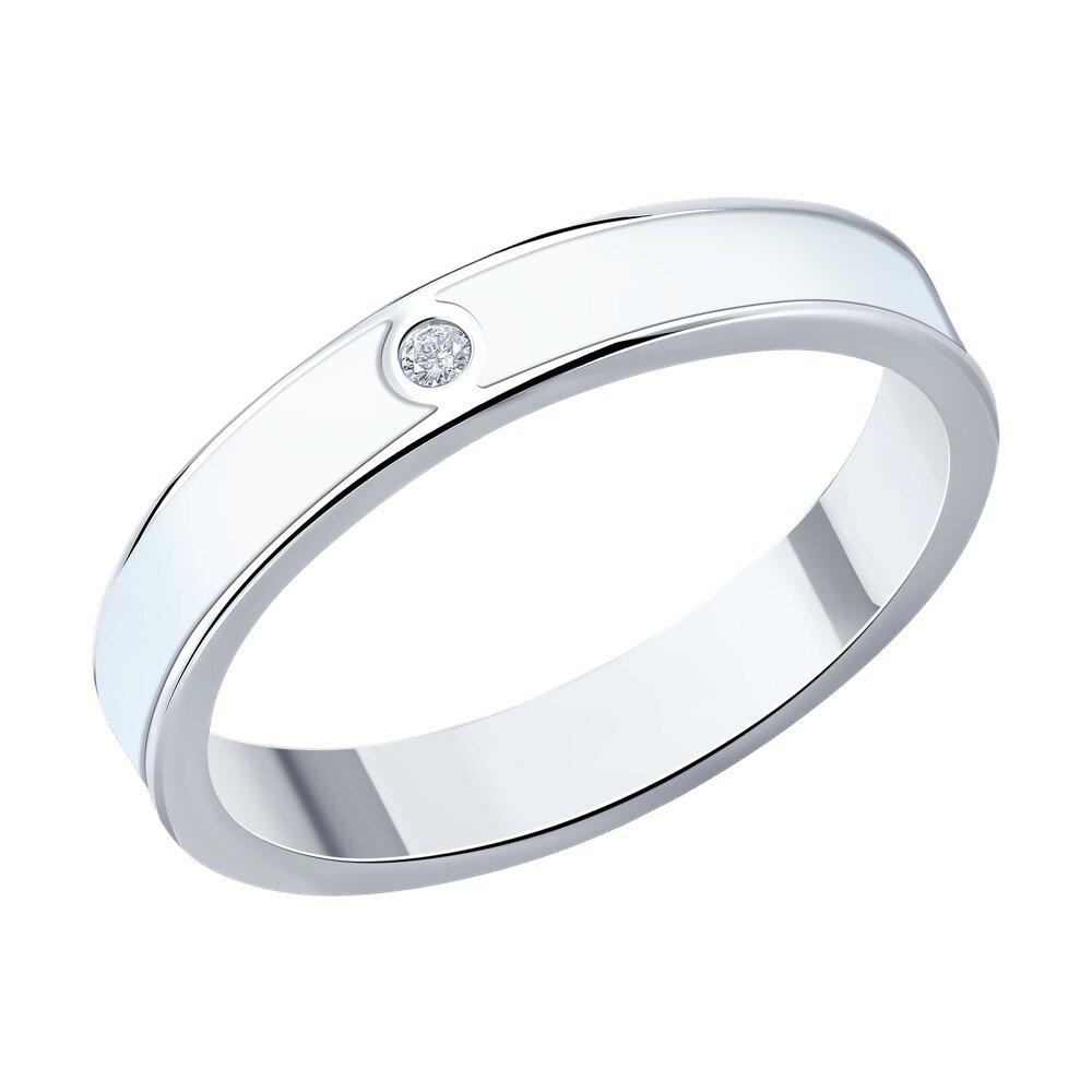 Кольцо из серебра с фианитом и эмалью - видео на модели