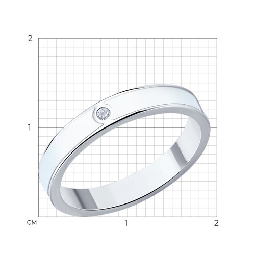 Кольцо из серебра с фианитом и эмалью из серебро — вид 5