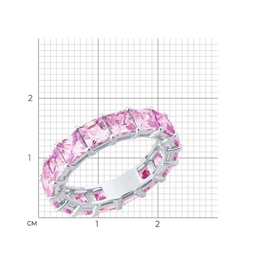 Кольцо из серебра с фианитами из серебро — вид 5