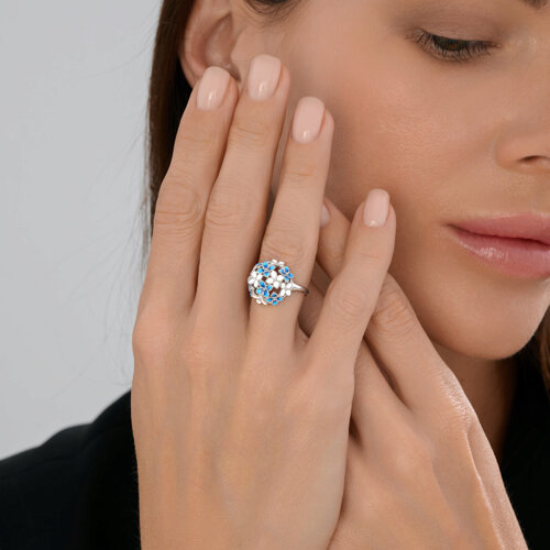 Кольцо из серебра с эмалью из серебро — вид 4