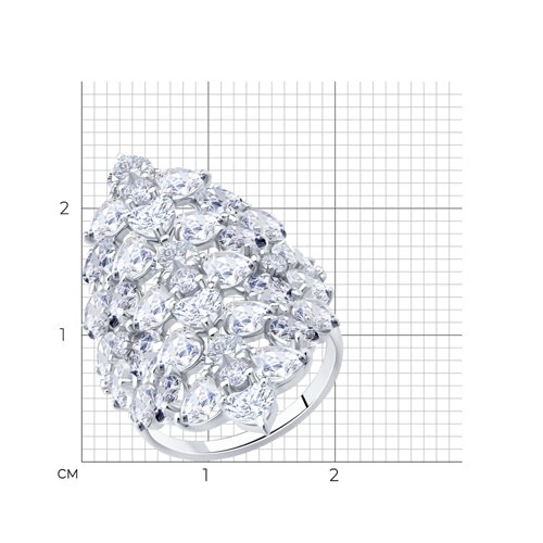 Кольцо из серебра с фианитами из серебро — вид 5