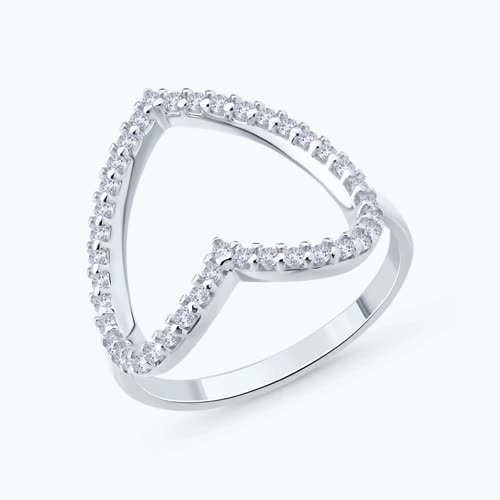 Кольцо из серебра с фианитами - видео на модели