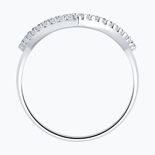 Кольцо из серебра с фианитами из серебро — вид 3