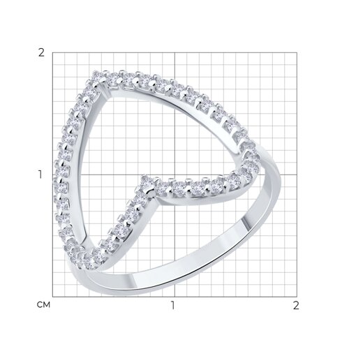 Кольцо из серебра с фианитами из серебро — вид 5