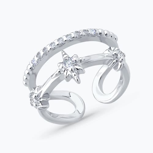 Кольцо из серебра с фианитами