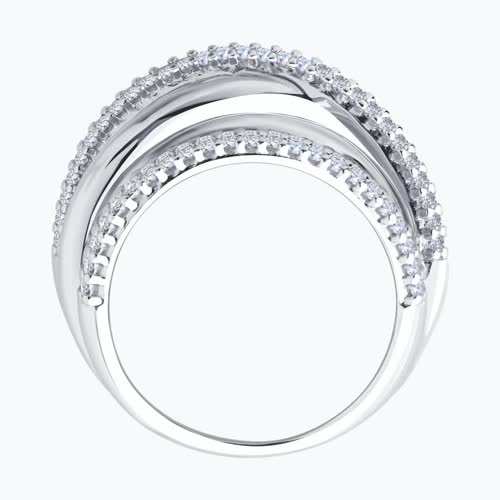 Кольцо из серебра с фианитами из серебро — вид 2