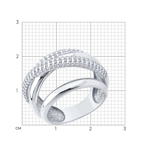 Кольцо из серебра с фианитами из серебро — вид 4