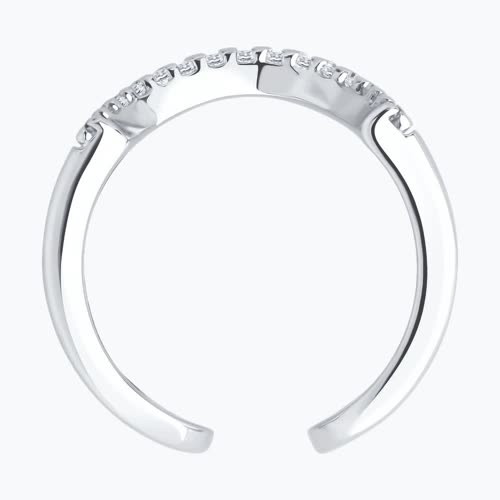 Кольцо на фалангу из серебра с фианитами из серебро — вид 5