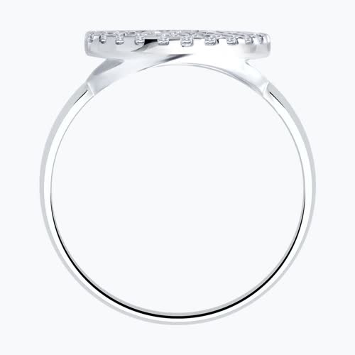 Кольцо из серебра с фианитами из серебро — вид 2