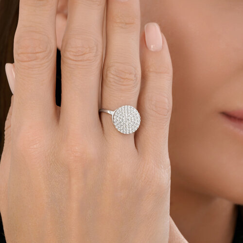 Кольцо из серебра с фианитами из серебро — вид 4