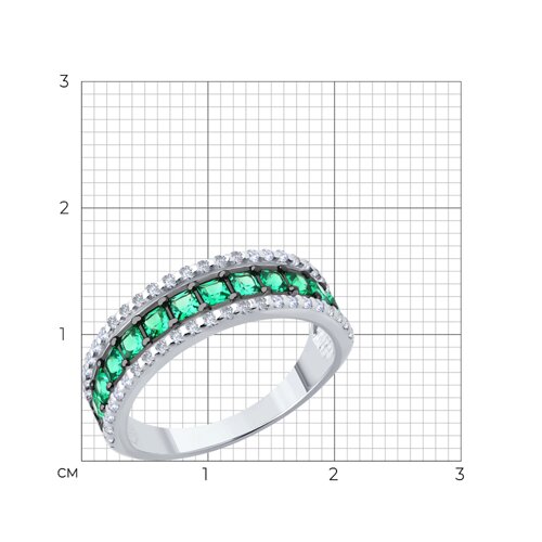 Кольцо из серебра с фианитами из серебро — вид 5