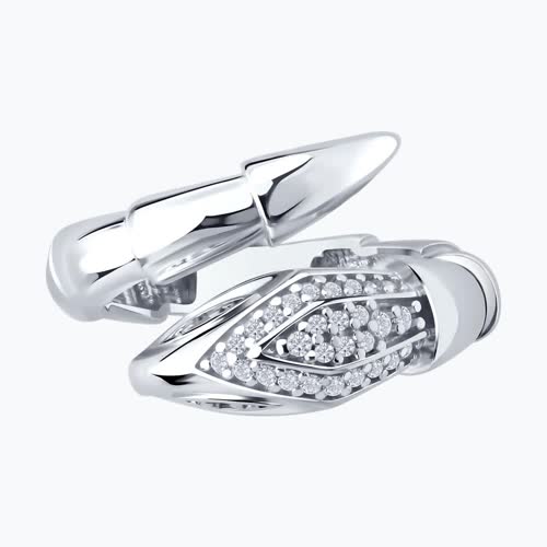 Кольцо из серебра с фианитами из серебро — вид 2