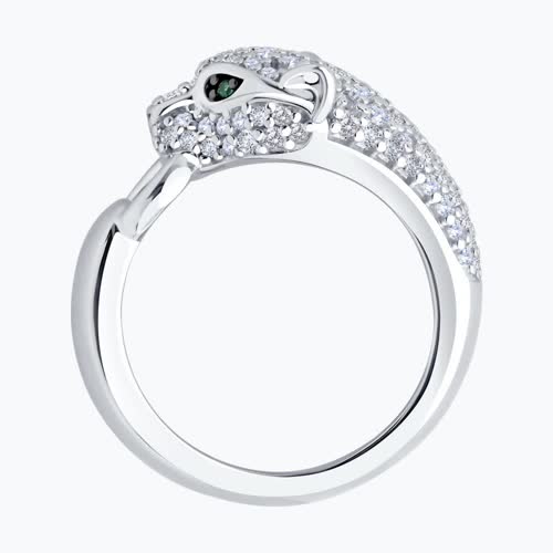 Кольцо из серебра с фианитами и эмалью из серебро — вид 3