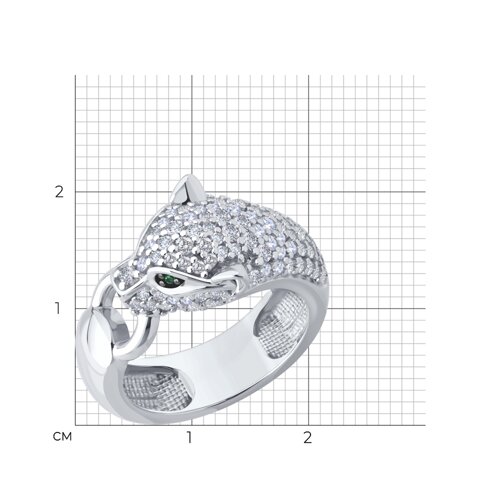Кольцо из серебра с фианитами и эмалью из серебро — вид 6