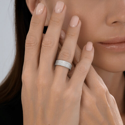 Кольцо из серебра с фианитами из серебро — вид 4