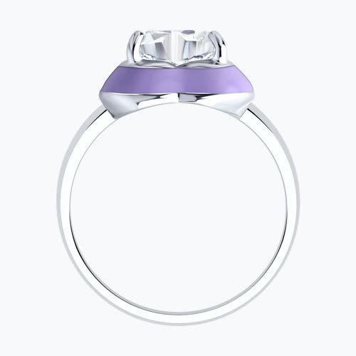 Кольцо из серебра с фианитом и эмалью из серебро — вид 3