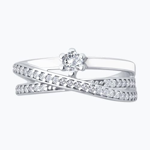 Кольцо из серебра с фианитами и эмалью из серебро — вид 2