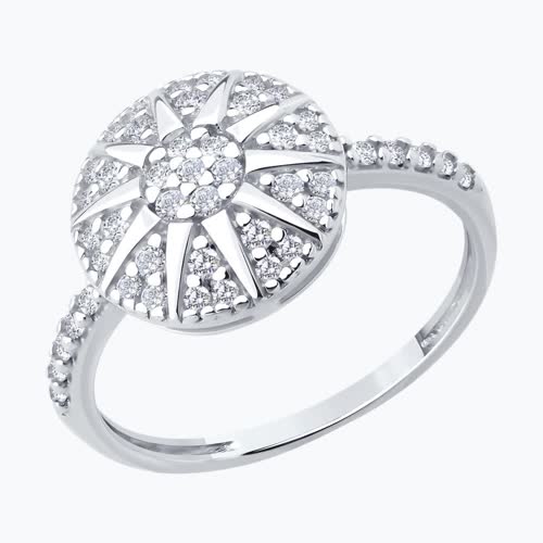 Кольцо из серебра с фианитами - видео на модели