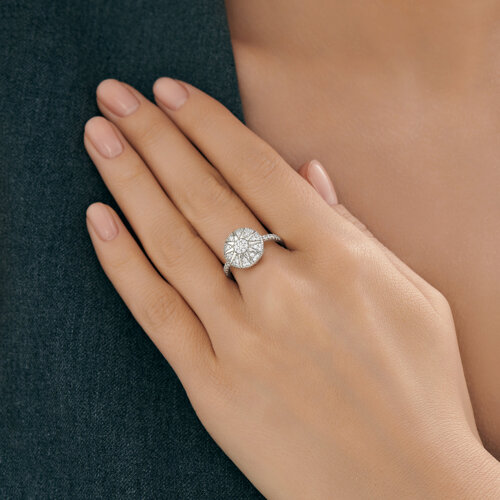 Кольцо из серебра с фианитами из серебро — вид 4