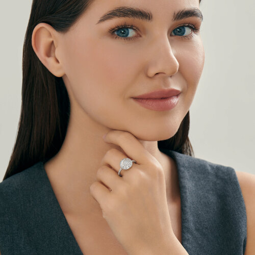 Кольцо из серебра с фианитами из серебро — вид 5