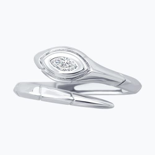 Кольцо из серебра с фианитом из серебро — вид 2