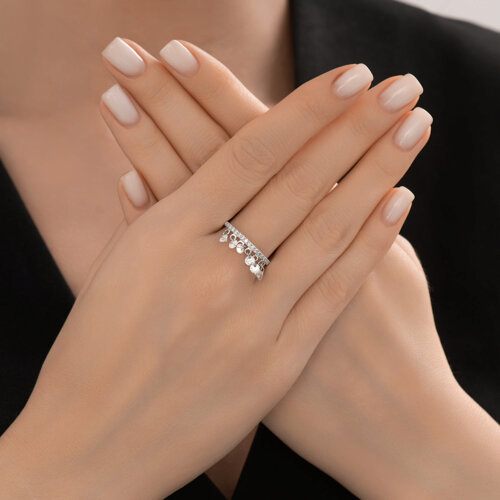 Кольцо из серебра с фианитами из серебро — вид 4