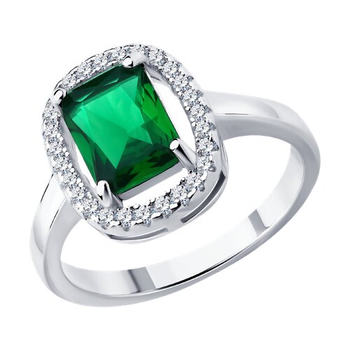 Кольцо из серебра с фианитами - видео на модели