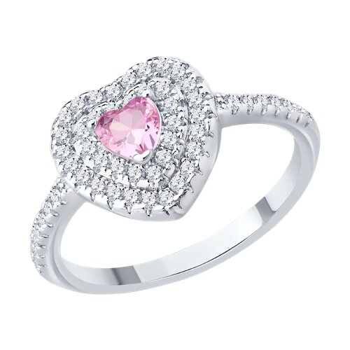 Кольцо из серебра с фианитами