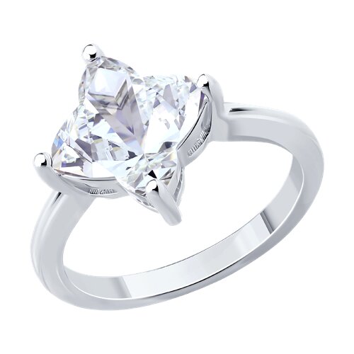 Кольцо из серебра с фианитом - видео на модели