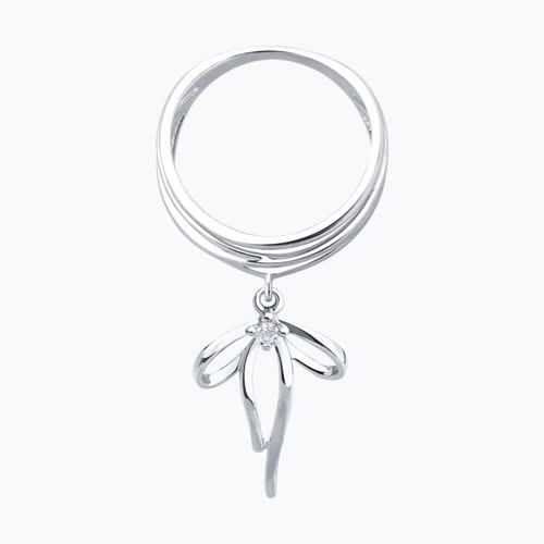 Кольцо из серебра с фианитом из серебро — вид 2