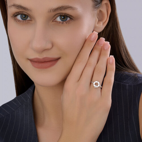 Кольцо из серебра с фианитами из серебро — вид 5