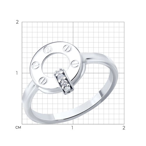Кольцо из серебра с фианитами из серебро — вид 6