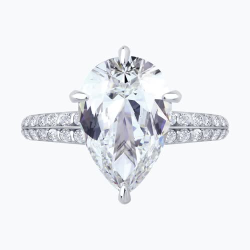 Кольцо из серебра с фианитами из серебро — вид 2