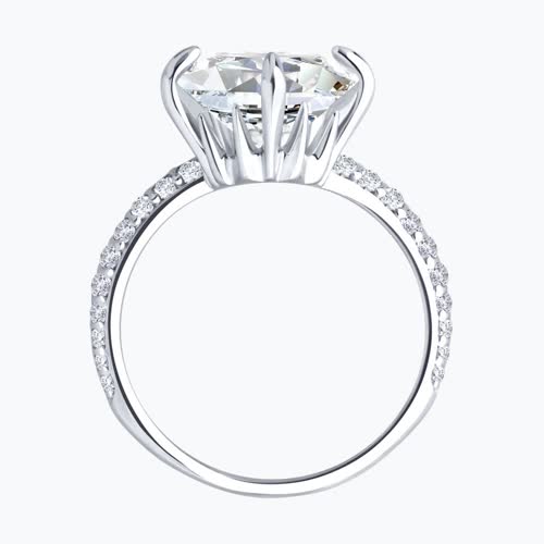 Кольцо из серебра с фианитами из серебро — вид 3