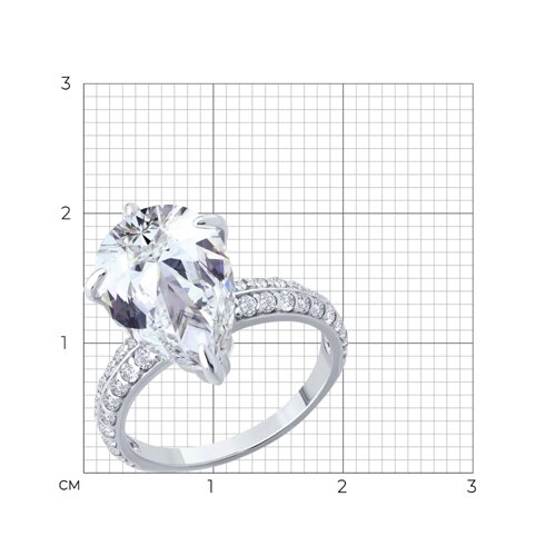 Кольцо из серебра с фианитами из серебро — вид 6