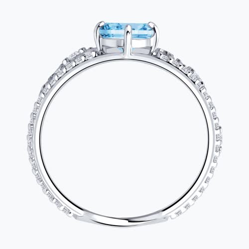 Кольцо из серебра с фианитами из серебро — вид 2