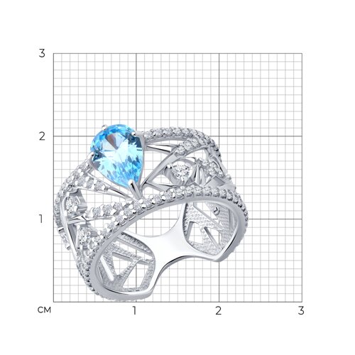 Кольцо из серебра с фианитами из серебро — вид 5