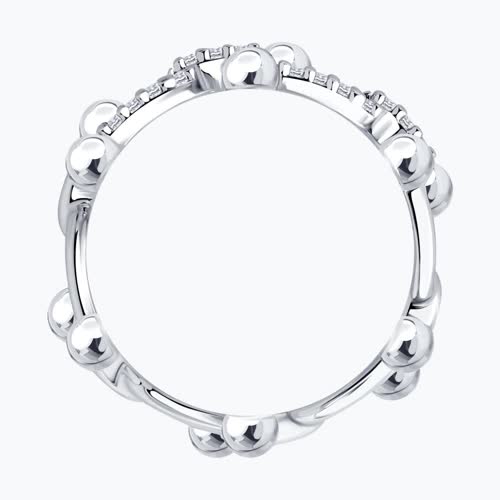 Кольцо из серебра с фианитами из серебро — вид 2