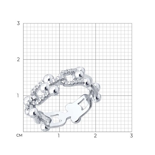 Кольцо из серебра с фианитами из серебро — вид 5