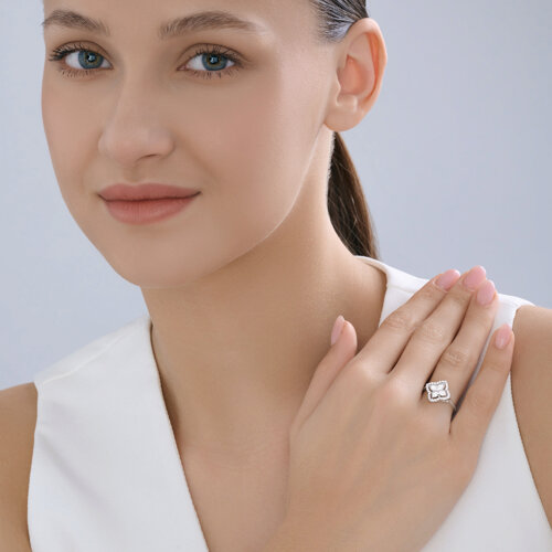 Кольцо из серебра с фианитами из серебро — вид 4