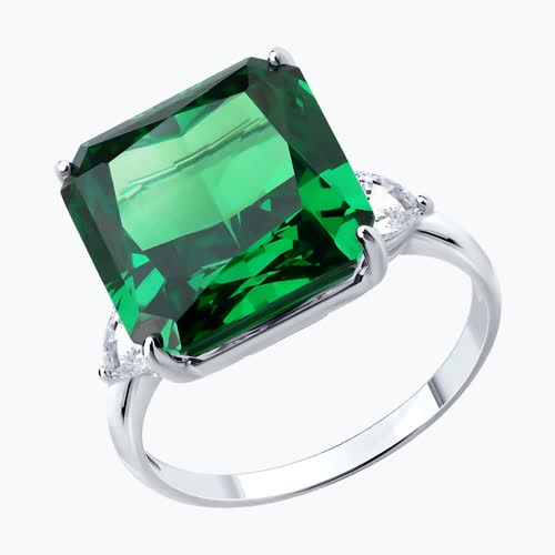 Кольцо из серебра с фианитами - видео на модели